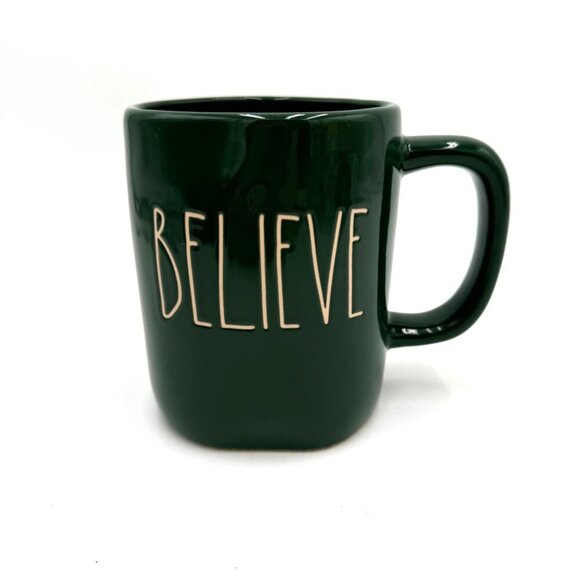 Rae Dunn "believe” 20oz. Coffee Mug Cup Green NWT - Picture 1 of 7